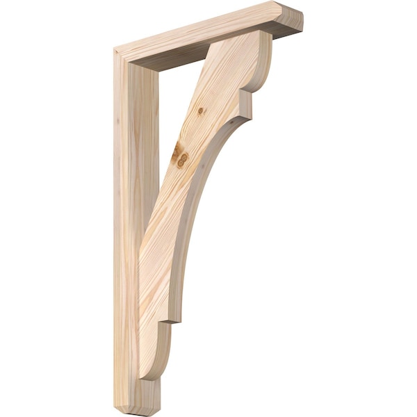 Ekena Millwork Olympic Craftsman Smooth Bracket w/ Offset Brace, Douglas Fir, 3 1/2"W x 16"D x 28"H BKT0402X16X28OLY04SDF - main